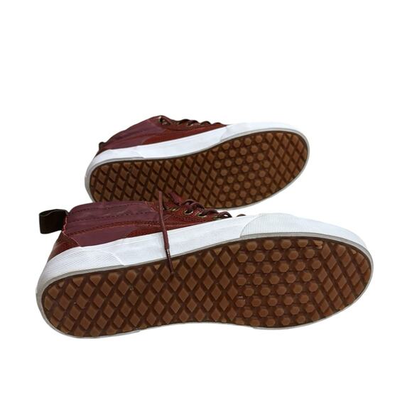 Vans Unisex Size 8M/9.5W Burgundy Leather Hi-Cut Vintage Lace Up Skate Shoes - Picture 6 of 11